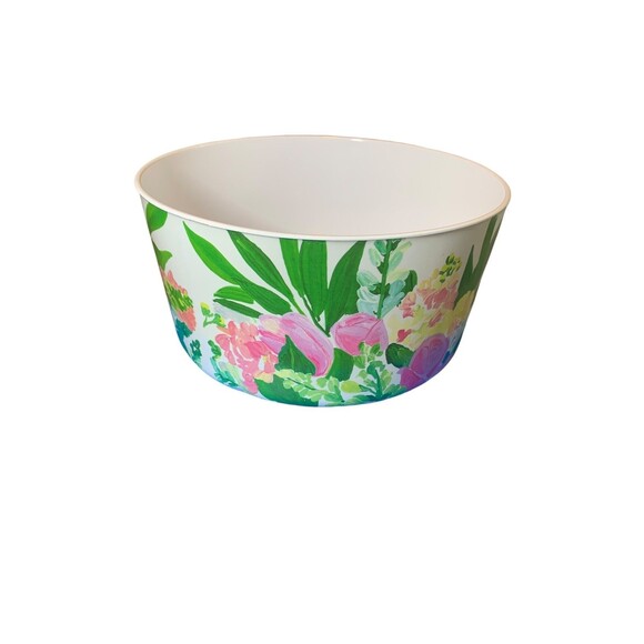 Anthropologie Bridgette Thornton Pink Floral Melamine Serving Bowl - Picture 4 of 5